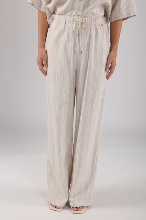 Nukus Nukus valerie pants stripe Broek 124 sand/offwhite