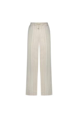 Nukus Nukus valerie pants stripe Broek 124 sand/offwhite
