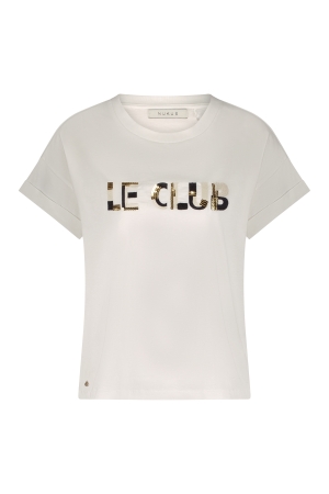 Nukus Nukus femke shirt le club T-shirt Korte mouw 114 offwhite/black