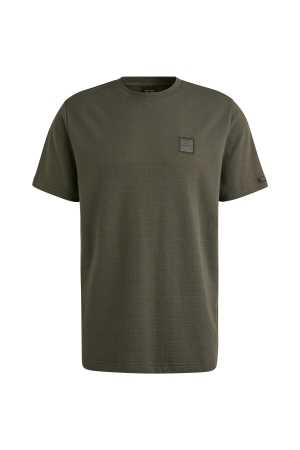 PME Legend PME Legend short sleeve r-neck jacquard strip 113110 8039 - beluga