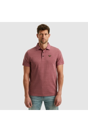 PME Legend PME Legend short sleeve polo jacquard jersey 113140 4021 - dry rose 4021 - Dry Rose