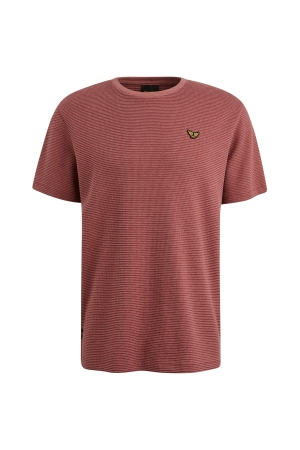PME Legend PME Legend short sleeve r-neck textured strip 113110 4021 - dry rose