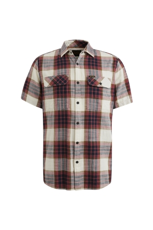 PME Legend PME Legend short sleeve shirt y/d slub herrin Overhemd 4021 - dry rose