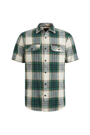 PME Legend PME Legend short sleeve shirt y/d slub herrin Overhemd 6072 - deep jungle