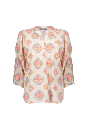 Geisha Geisha top 53260-20 T-shirt Korte mouw 720 sand/pink