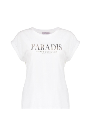 Geisha Geisha t-shirt paradis 52117-41 T-shirt Korte mouw 10 off-white/black/gold