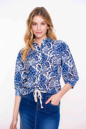 Geisha Geisha blouse 53262-20 10 off-white/blue