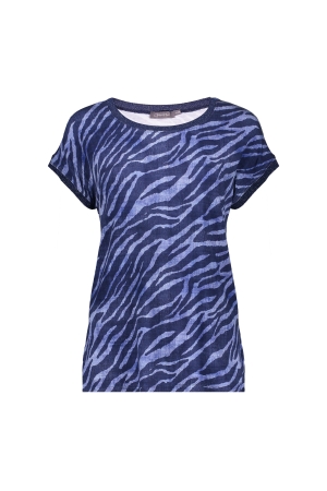 Geisha Geisha t-shirt fancy rib aop 52135-60 T-shirt Korte mouw 625 pr.03-25-1 blue/blue