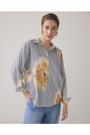 SUMMUM SUMMUM blouse flowers and stripes Blouse 120 multicolour
