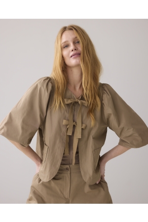SUMMUM SUMMUM blouse taft Blouse 703 khaki
