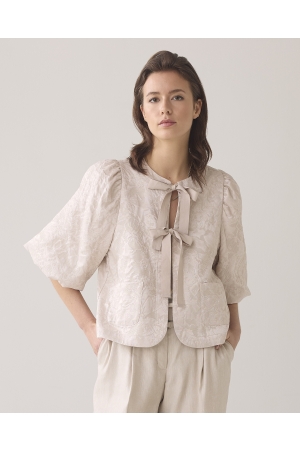 SUMMUM SUMMUM blouse jacquard Blouse 702 pebble beige