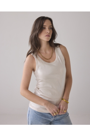 SUMMUM SUMMUM rib tanktop cotton rib (3s4873) 122 ivory