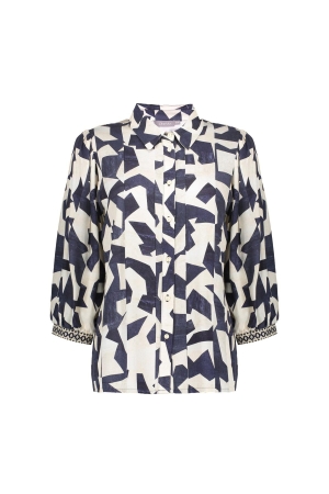 Geisha Geisha blouse 53200-20 Blouse 675 navy/sand