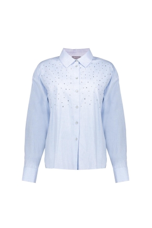 Geisha Geisha blouse rhinestones 53120-47 Blouse 625 blue