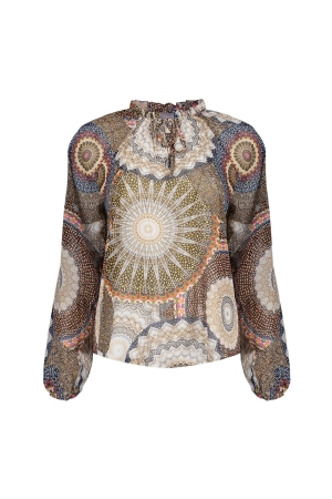Geisha Geisha blouse 53268-20 Blouse 720 sand/black