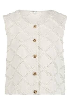 Tramontana Tramontana fancy denim vest  c23-15-801 Vest 001100-offwhite