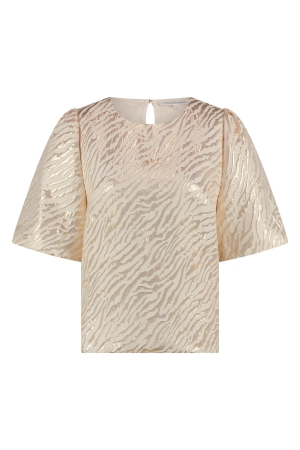 Tramontana Tramontana balloon-sleeve top  c41-15-401 T-shirt Lange mouw 008050-lightgold