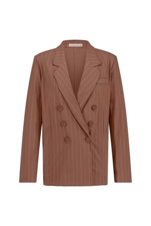 Studio Anneloes Studio Anneloes violet pinstripe blazer 11852 Blazers 8814 chocolate/kit