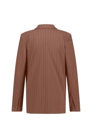 Studio Anneloes Studio Anneloes violet pinstripe blazer 11852 Blazers 8814 chocolate/kit