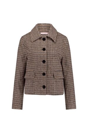 Studio Anneloes Studio Anneloes caddy brushed check coat 11863 Vest 8890 chocolate/black