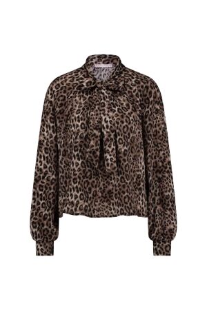 Studio Anneloes Studio Anneloes frances satin animal blouse 11864 Blouse 8890 chocolate/black