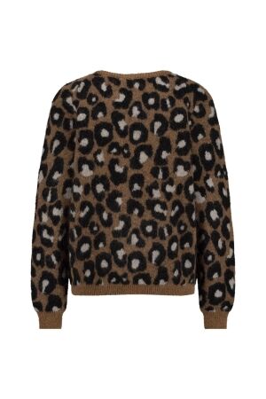 Studio Anneloes Studio Anneloes nino mohair leopard pullover 11908 Trui 8890 chocolate/black