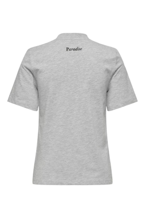 Only Only onlbella life s/s simple top box jrs T-shirt Korte mouw light grey melange paradise + labels brooklyn