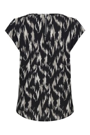 Only Only onlvic s/s aop top noos ptm T-shirt Korte mouw black 581 black scarlett