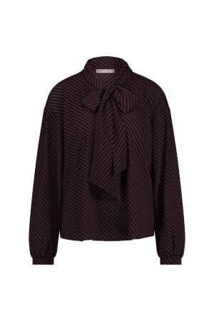Studio Anneloes Studio Anneloes sheila stripe blouse 11949 Blouse 3669 merlot/dark blue