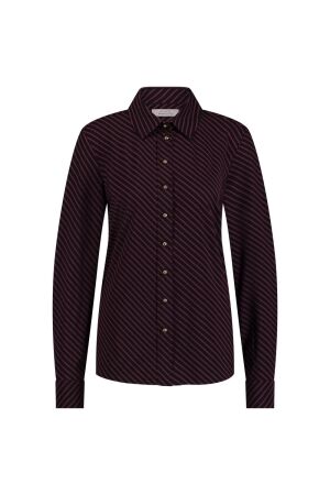Studio Anneloes Studio Anneloes bobby fancy stripe blouse 11950 Blouse 3669 merlot/dark blue