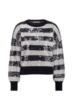 Studio Anneloes Studio Anneloes lilly sequins pullover 12025 Trui 6911 dark blue/off white