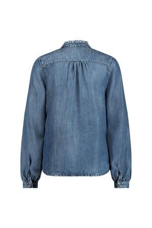 Studio Anneloes Studio Anneloes lourdes denim blouse 12022 Blouse 6400 dark jeans blue