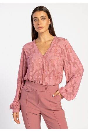 Aaiko Aaiko alana chiffon flower pes 509 T-shirt Lange mouw 171614 dusty berry