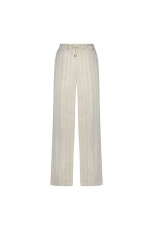 Nukus Nukus valerie pants stripe Broek 124 sand/offwhite