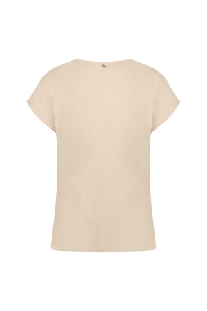 Nukus Nukus sandra top vneck T-shirt Korte mouw 126 offwhite/gold