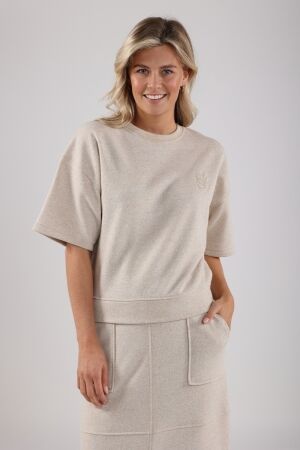 Nukus Nukus lotte sweat lurex Sweater 239 sand/gold