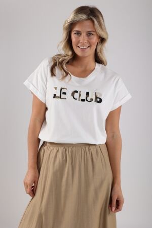 Nukus Nukus femke shirt le club T-shirt Korte mouw 114 offwhite/black