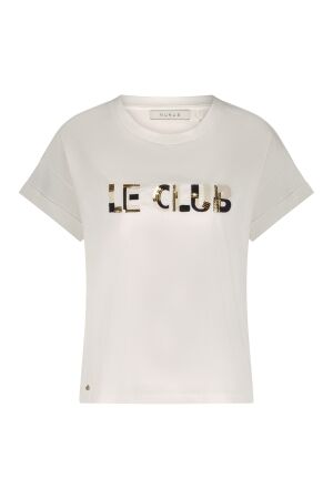 Nukus Nukus femke shirt le club T-shirt Korte mouw 114 offwhite/black