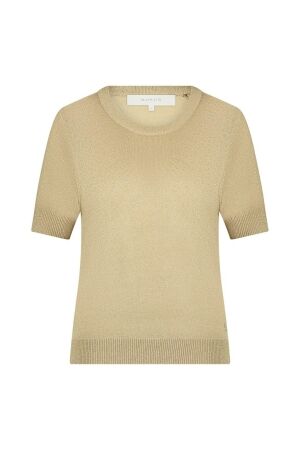 Nukus Nukus stella top lurex T-shirt Korte mouw 64 camel