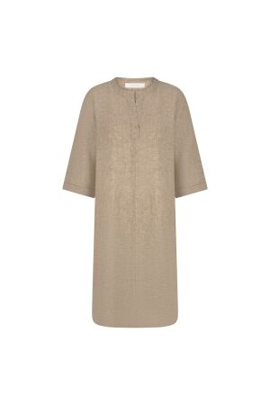 Nukus Nukus kate dress melange Jurk 42 dark sand