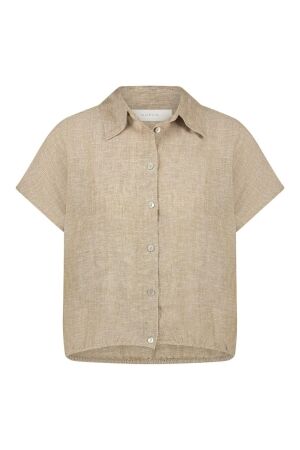 Nukus Nukus julietta top melange T-shirt Korte mouw 42 dark sand