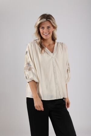 Nukus Nukus tina blouse embroidery Blouse 17 off white