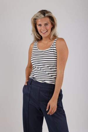 Nukus Nukus juba singlet stripe Tops en Singlets 219 offwhite/navy