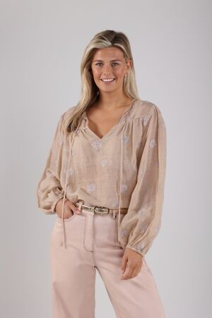 Nukus Nukus kaoutar blouse embroidery Blouse 9 sand