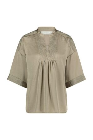 Nukus Nukus nina top silky T-shirt Korte mouw 42 dark sand