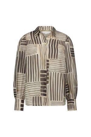 Nukus Nukus preston blouse stripes Blouse 258 offwhite/greige