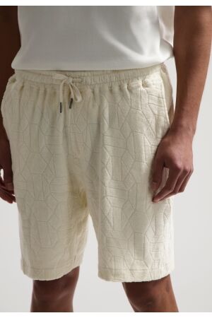 DSTREZZED DSTREZZED logan shorts jaquard towelling Korte broeken 102 offwhite