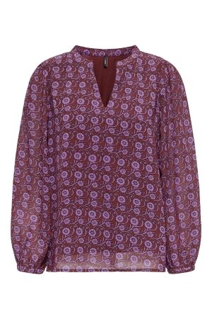 Only Only onlstar life l/s v-neck top ptm T-shirt Lange mouw syrah block boho