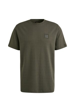 PME Legend PME Legend ptss2502563 short sleeve r-neck jacquard strip 8039 - beluga