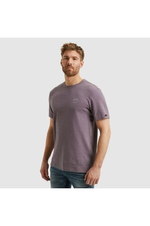 PME Legend PME Legend ptss2502563 short sleeve r-neck jacquard strip 4184 - purple sage